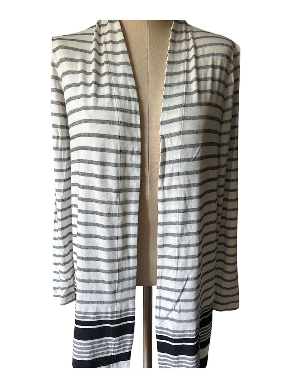 J. Jill White and Black Striped cardigan